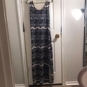 Elephant maxi blue heart kiss dress size large